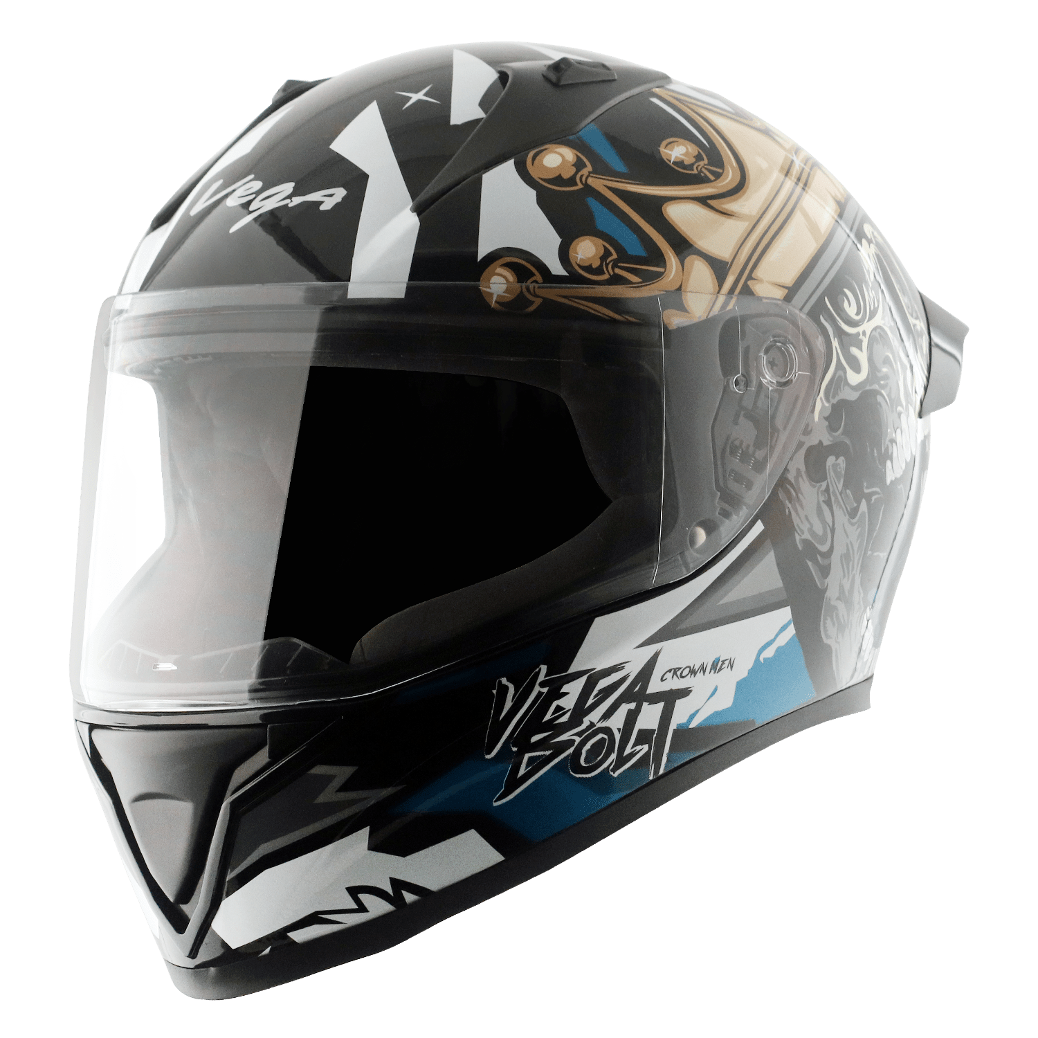 Bolt Crown Men Helmet - Black Blue - Image 2