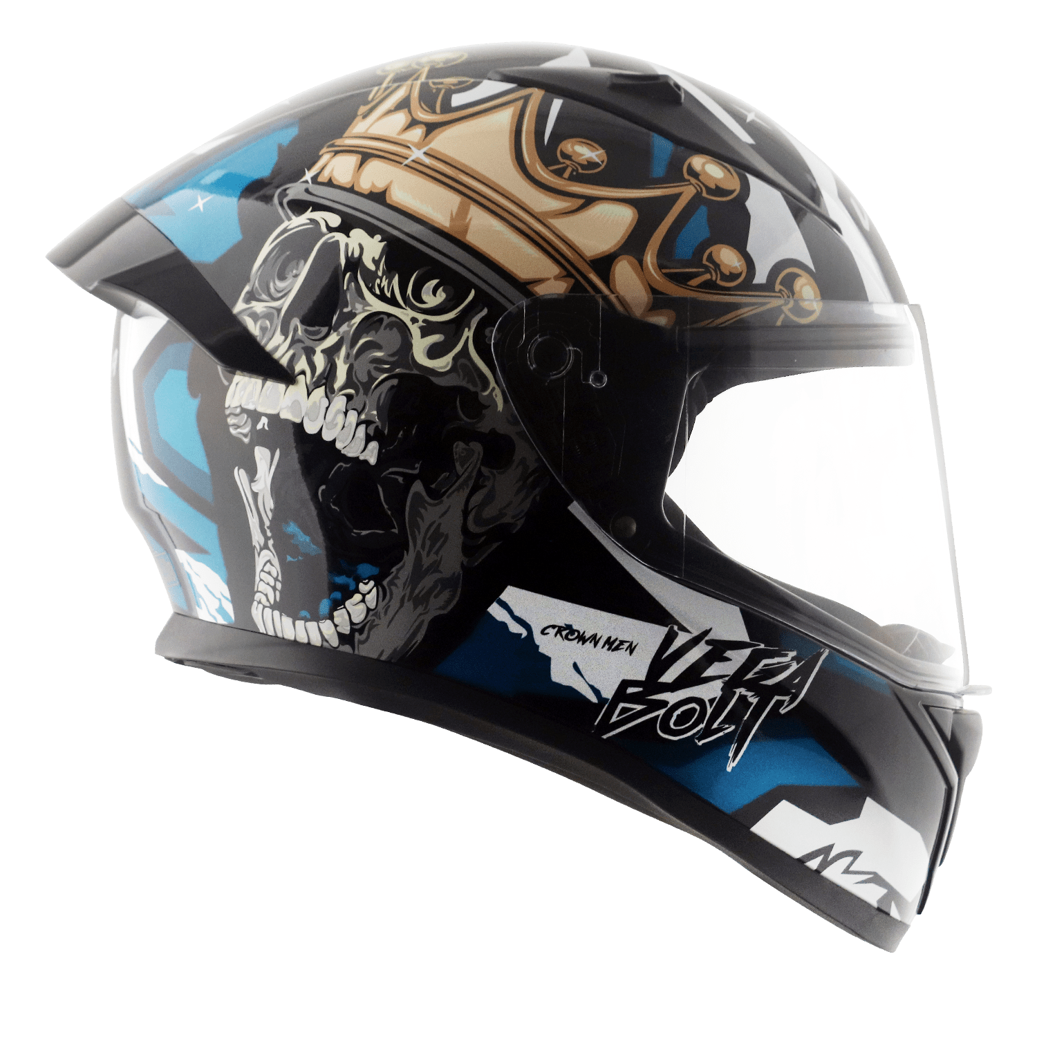 Bolt Crown Men Helmet - Black Blue - Image 4