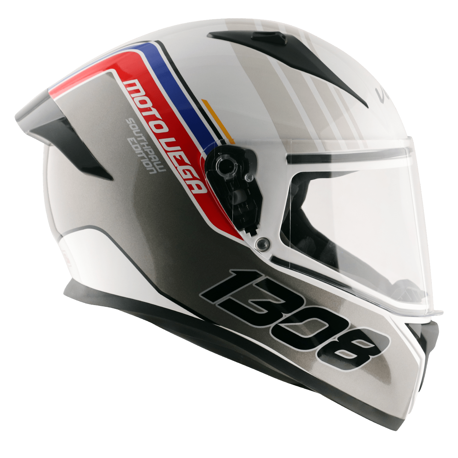 Bolt Southpaw Left Hander Helmet - White Grey - Image 3