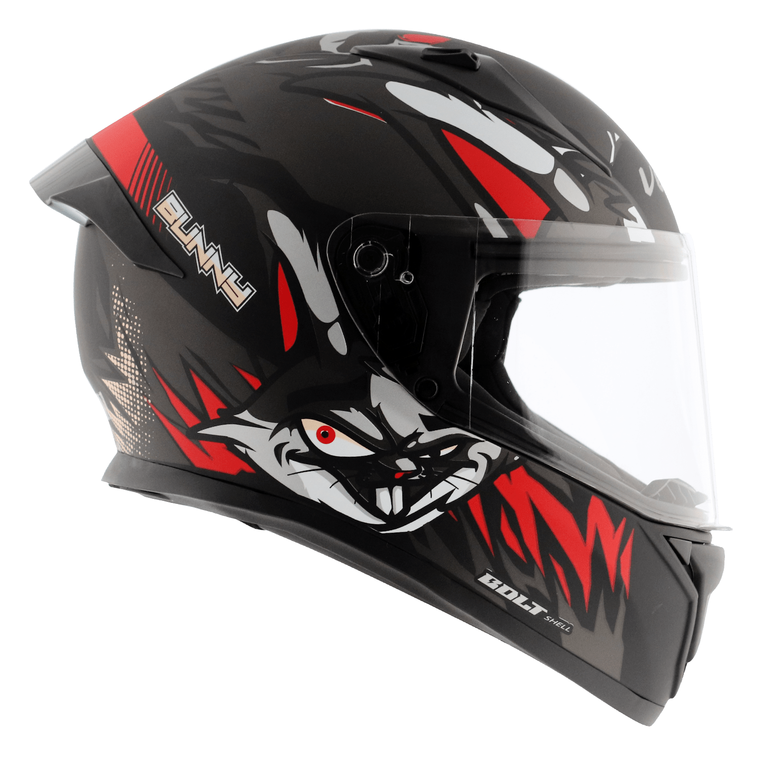 Bolt Bunny Helmet - Dull Black Red - Image 4