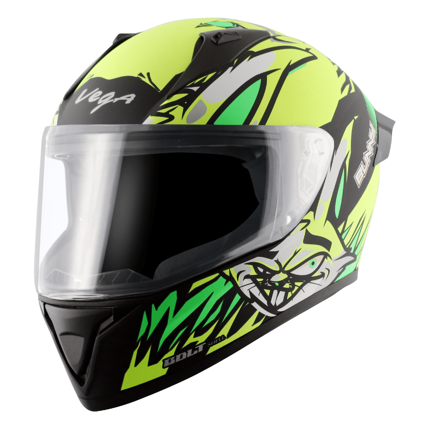 Bolt Bunny Helmet - Dull Black Neon Yellow - Image 2