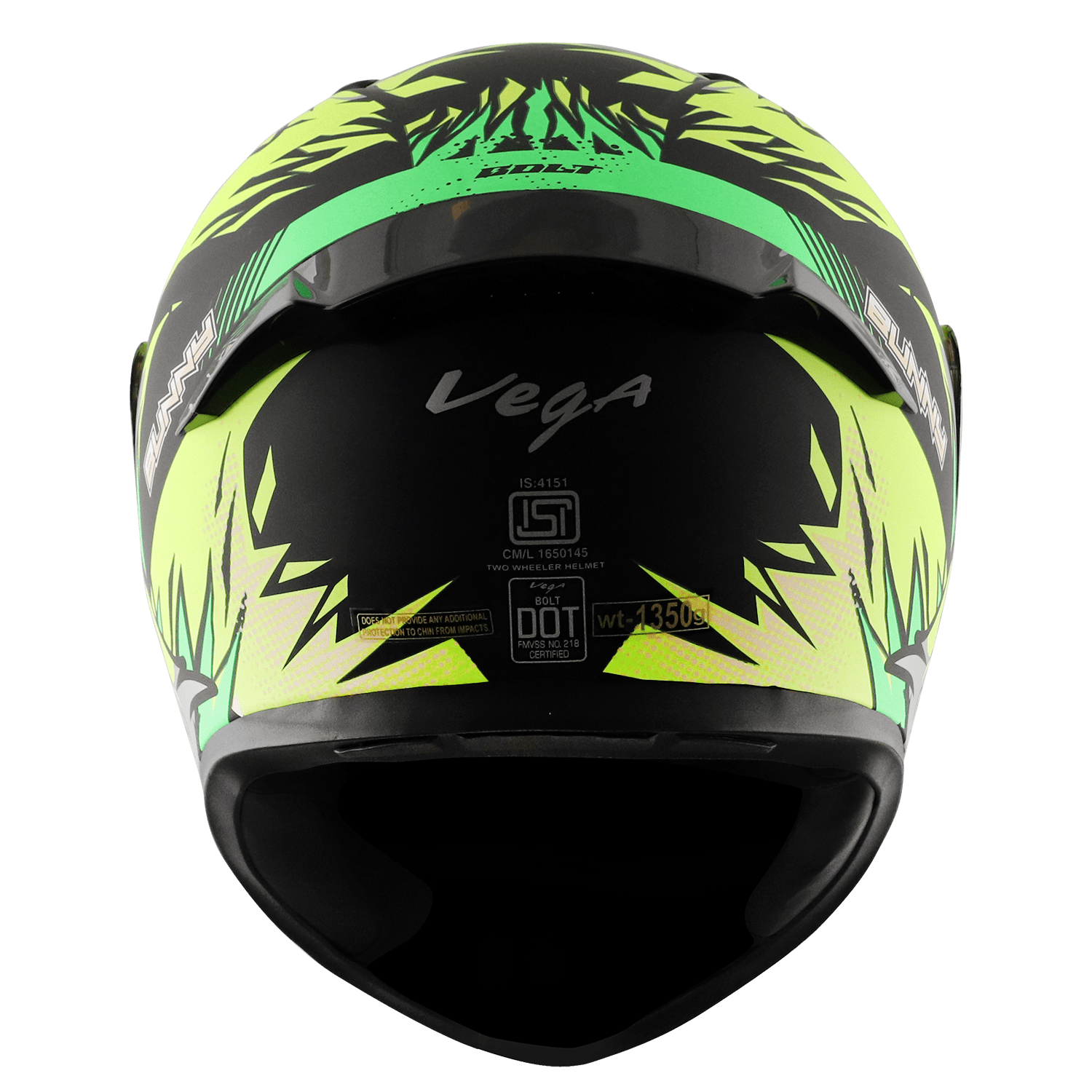 Bolt Bunny Helmet - Dull Black Neon Yellow - Image 3