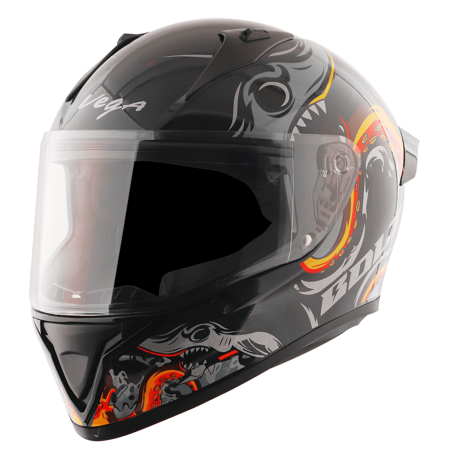 Bolt Octopus Helmet - Black Orange - Image 2