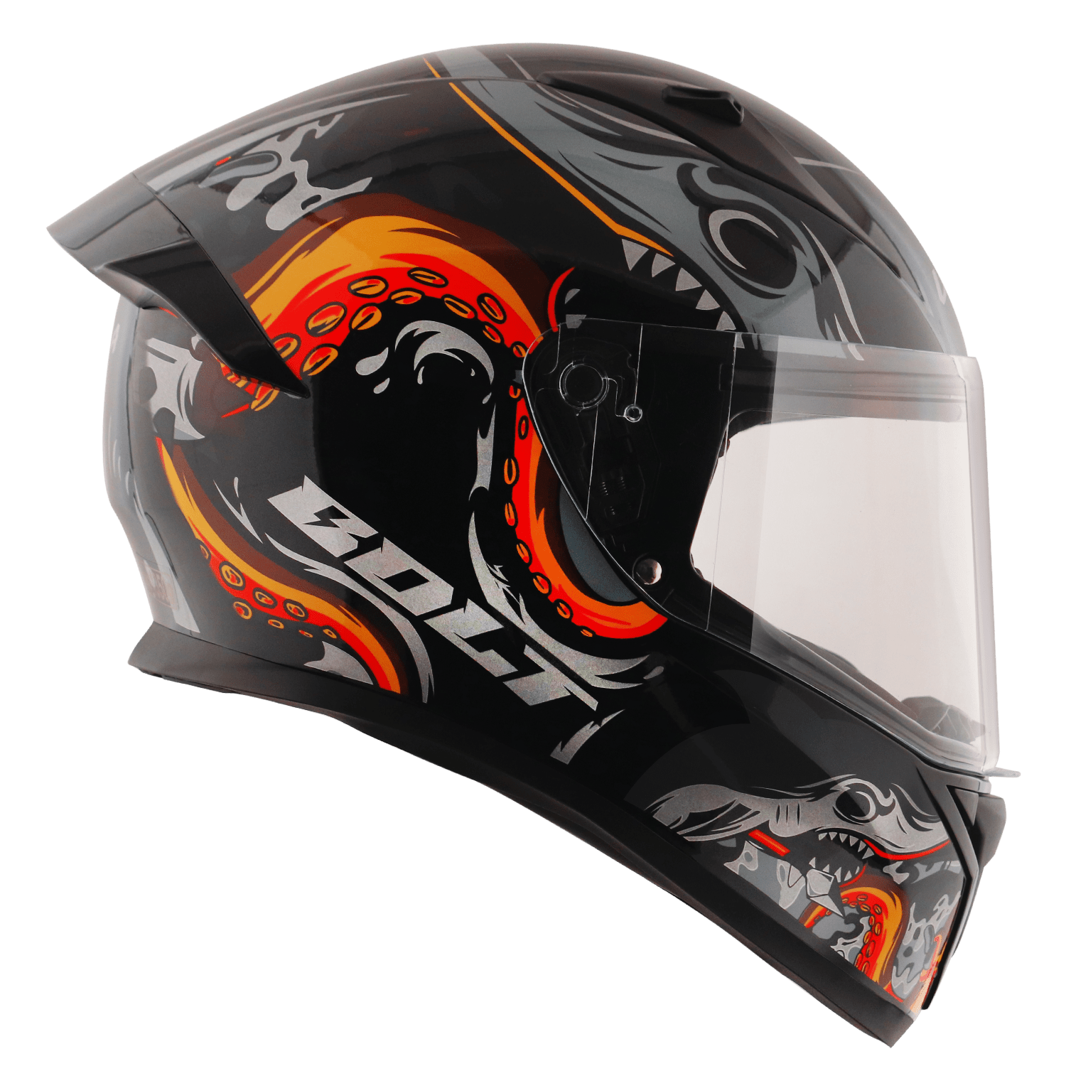 Bolt Octopus Helmet - Black Orange - Image 3