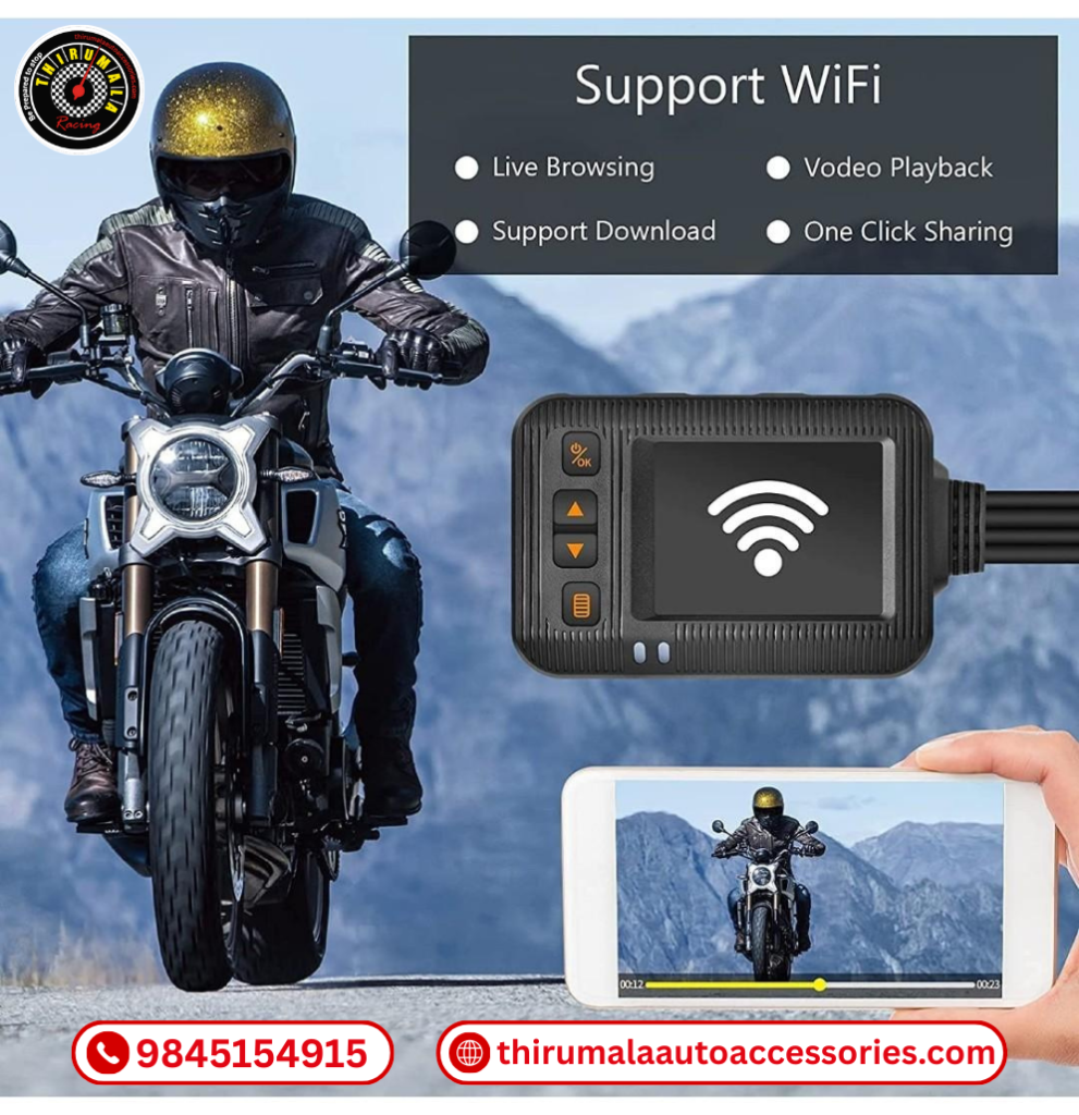 Motorcycle dash camera installation in Bangalore – bike security accessories at Thirumala Auto Accessories